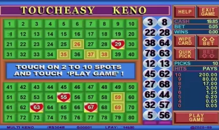 Giao diện chơi Game Nhanh Keno Tại ABC8